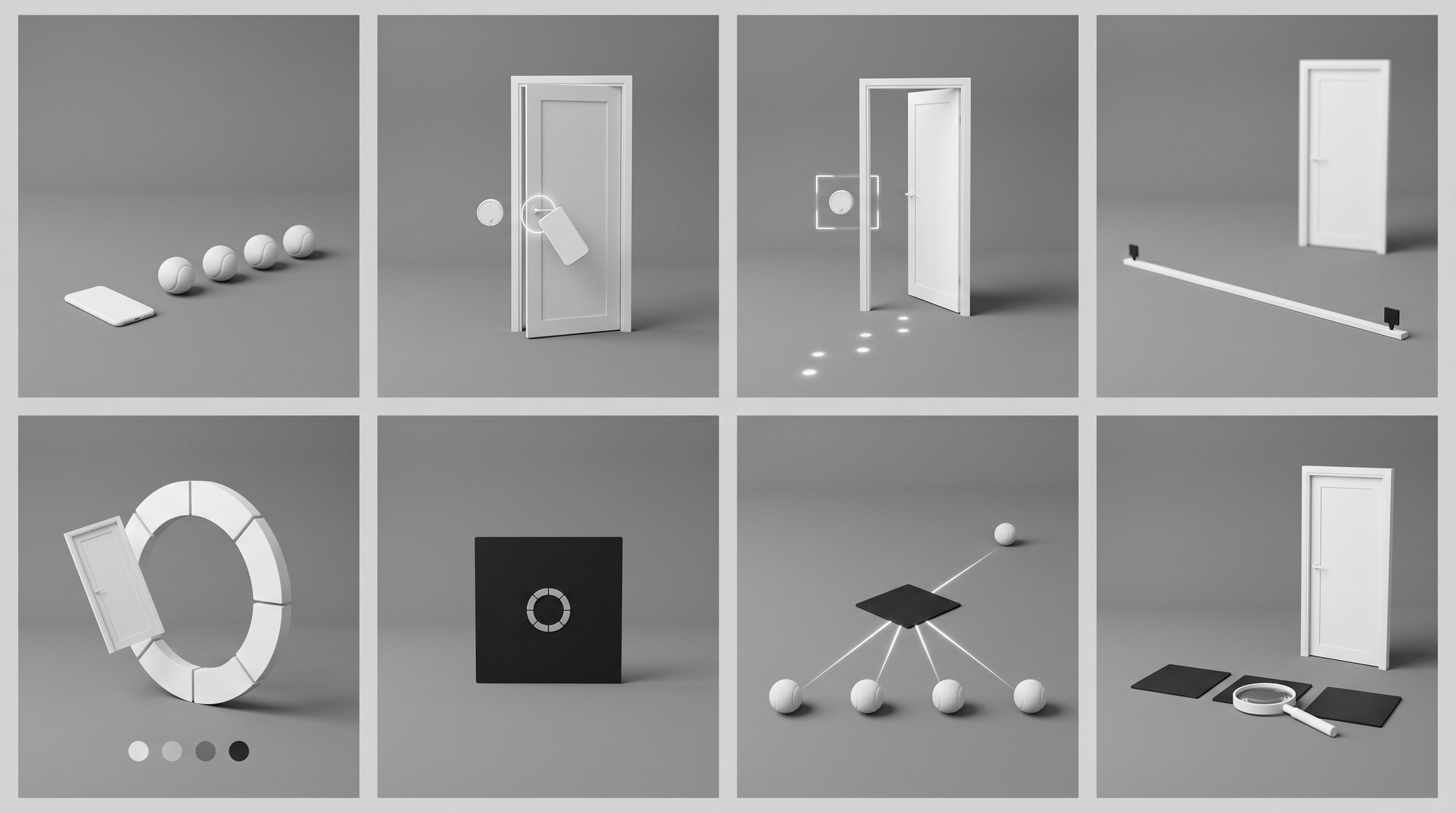 Eight steps: 01 Booked for four; 02 Tap in, no face; 03 The lock is the witness; 04 In 10:02, out 11:31; 05 Graded 0–3; 06 Sealed #CLRID; 07 Fair split, no-show on evidence; 08 Disputes on evidence